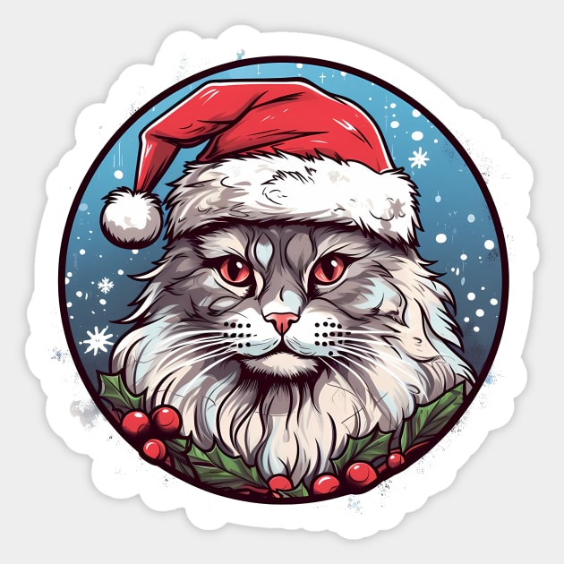 Siberian Cat Xmas, Love Cats Sticker by logiamerch